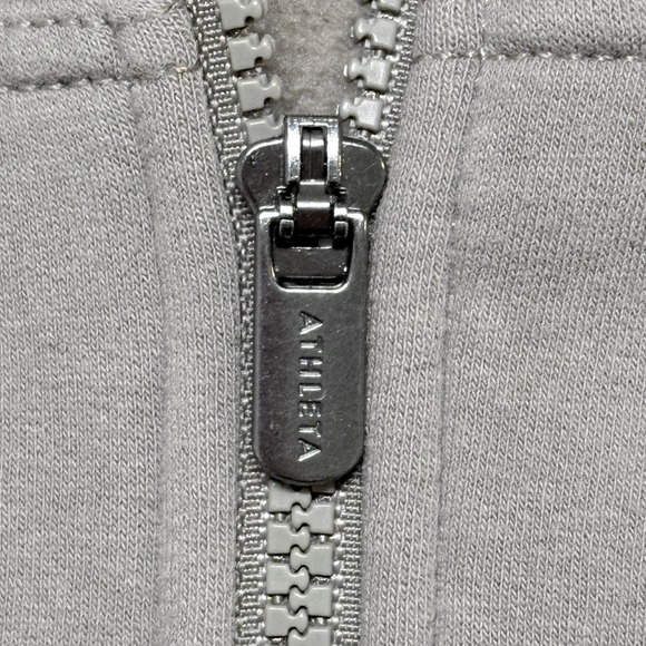 Athleta Forever Fleece Full Zip Sweatshirt Hoodie Cropped - Brown - Women's S - Picture 10 of 13